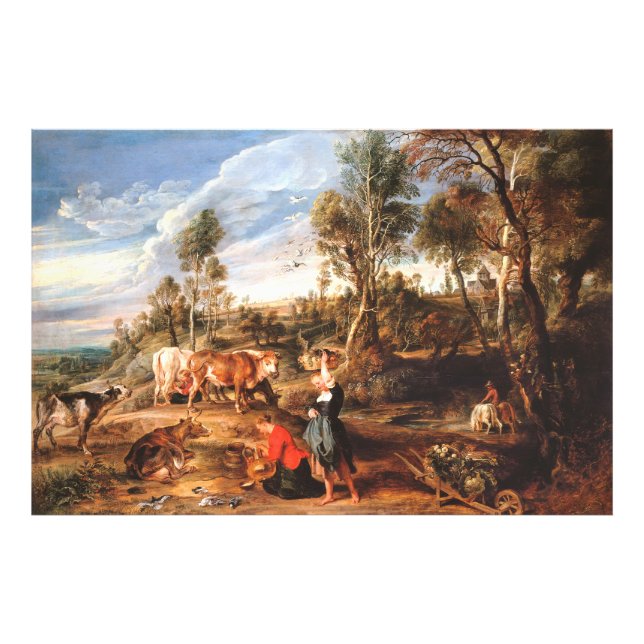 Foto Peter Paul Rubens Milkmaids with Cattle in a Lands (Frente)