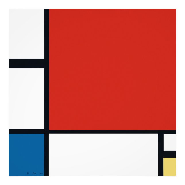 Foto Piet Mondrian - Abstrato Geométrico de Composição (Frente)