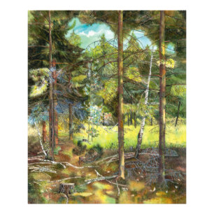 Foto Pine Forest Pintingwatercolor