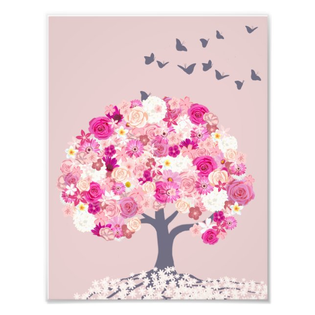 Foto Pink flower tree poster (Frente)