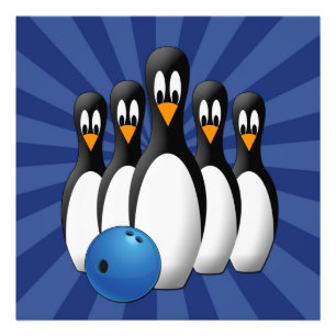Foto Pins de Boliche de Pinguins Fofos Impressão 24x24