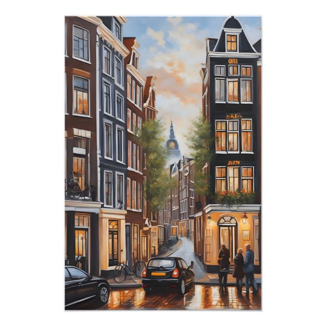 Foto pintura a óleo de Amsterdã (Frente)