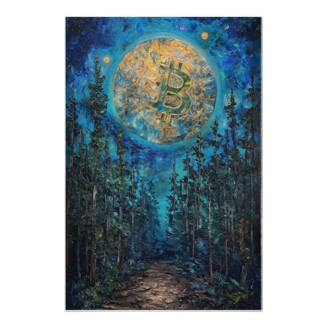 Foto Pintura a óleo de Bitmoney Moon BTC (Frente)