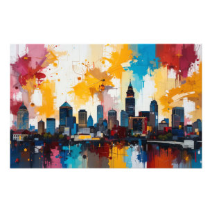 Foto pintura abstrata da silhueta da cidade de Atlanta,