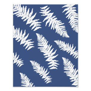 Foto Pintura Botânica de Planta Branca Indigo Fern