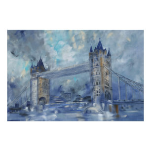 Foto Pintura cinzenta da noite da cerceta da ponte da