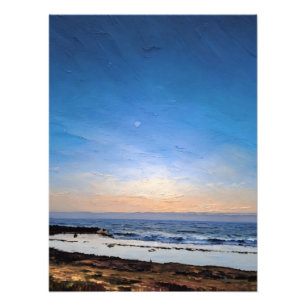 Foto Pintura Costeira Serene Com Céu Vibrante