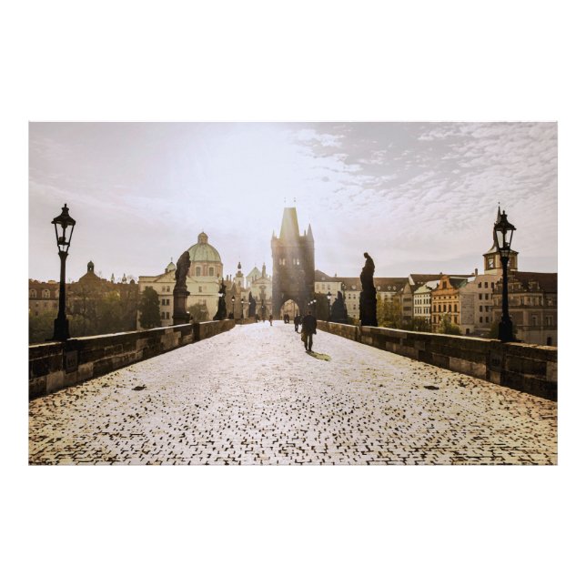 Foto Pintura da ponte de Charles em Praga no nascer do  (Frente)