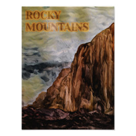 Foto Pintura das Montanhas Rochosas Watercolor