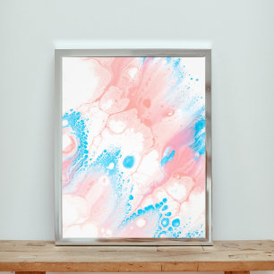 Foto Pintura de Abstrato azul e rosa