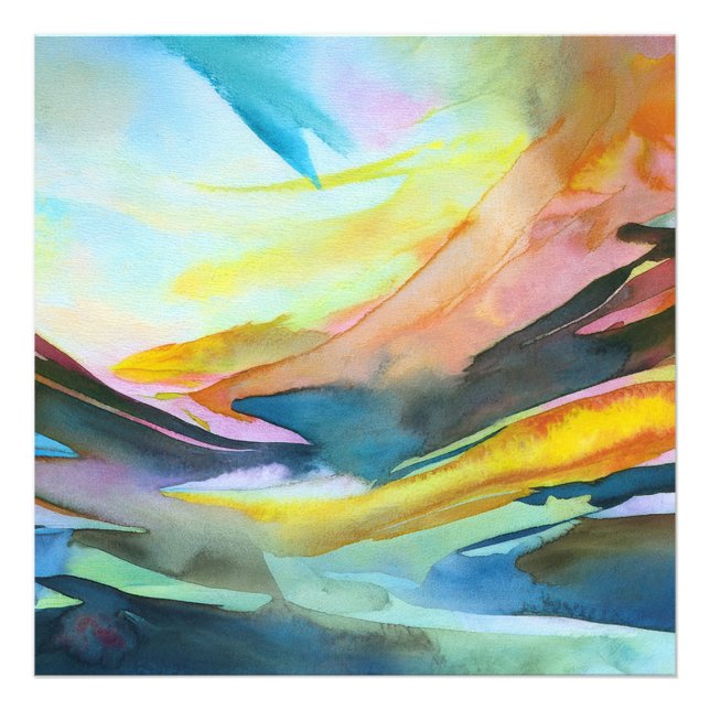 Foto Pintura de abstrato de aquarela artística (Frente)