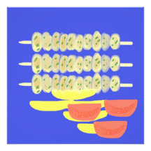 pintura de comida em souvlaki greek