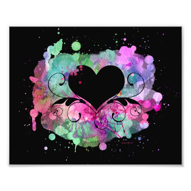 Foto Pintura digital de aquarela | Corações (Frente)