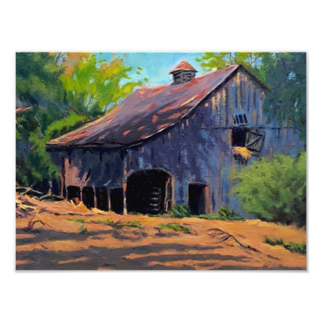 Foto Pintura do Celeiro Azul Laranja Verde Missouri Rús (Frente)