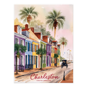 Foto Pintura em Aquarela de Charleston Carolina do Sul