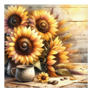 Foto Pintura em Aquarela de Girassóis