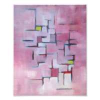 Pintura Geométrica Original de Arte com Abstrato R