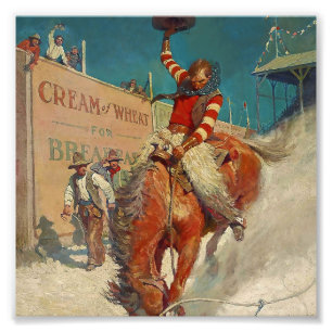 Foto Pintura ocidental de N C Wyeth “O Rodeio”