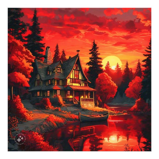 Foto Pintura solar com algodão e lago-66633 (Frente)