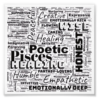 Foto Pisces Zodiac Word Cloud Inspirational Photo 