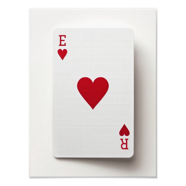 Foto Placa Ace of Hearts - Iniciais Poster (Frente)
