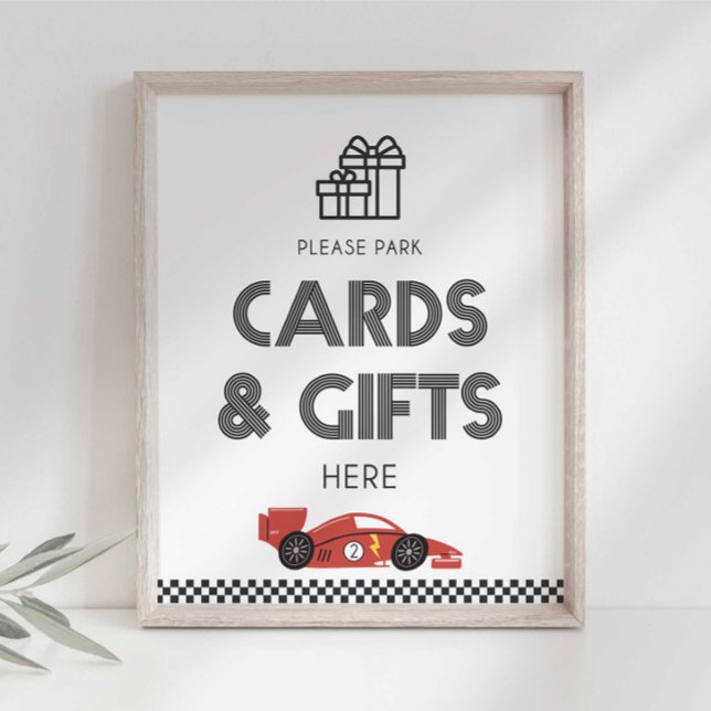 Foto Placa de festa de carros de corrida e presentes (Criador carregado)