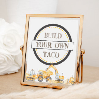 Foto Placa de festa de mesa para caminhão de construção