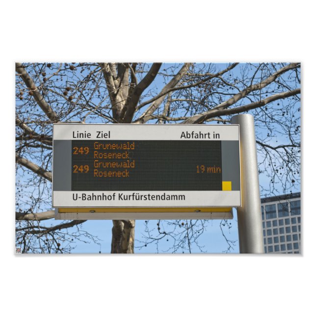 Foto Placa de Parada de Ônibus em Berlim (Frente)