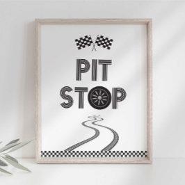 Foto Placa de Pit Stop de Festa de Carros de Corrida