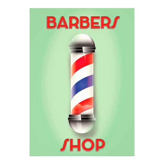 Foto Placa de poste vintage de barbearia (Frente)