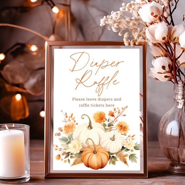 Foto Placa de Rifa de Fraldas de Outono Little Pumpkin  (Criador carregado)