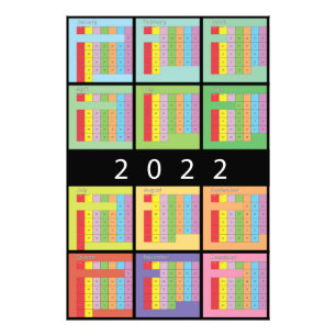 Foto planejador de calendário de cores de 2022