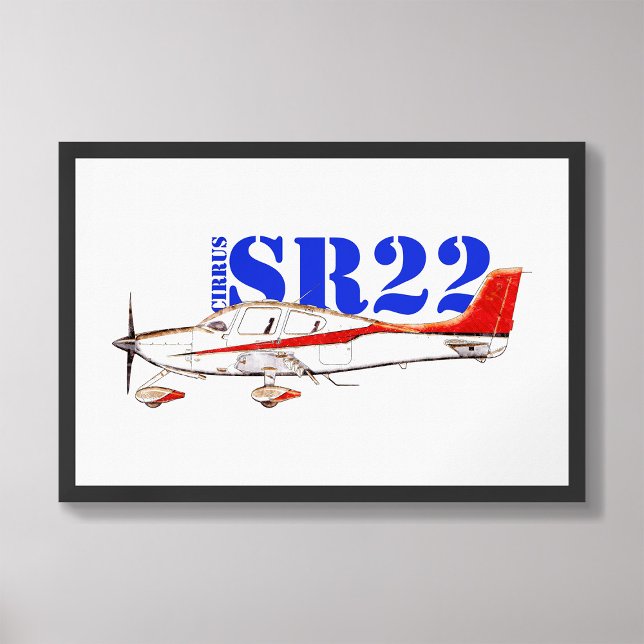 Foto Plano Cirrus SR22 Estilizado com Tipografia Negrit (Criador carregado)