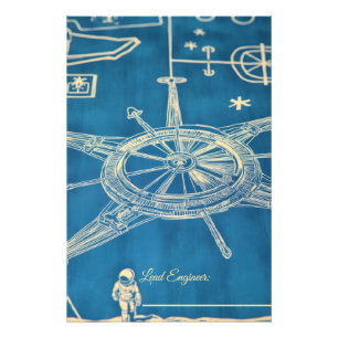 Foto Plano de Base Lunar Espacial Vintage - Retro Sci-