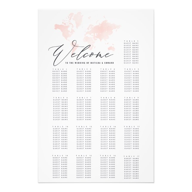 Foto plano de casamento do mapa de cores d'água (Frente)