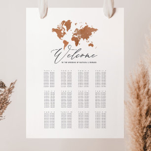 Foto Plano de casamento do mapa mundial de cores da fer