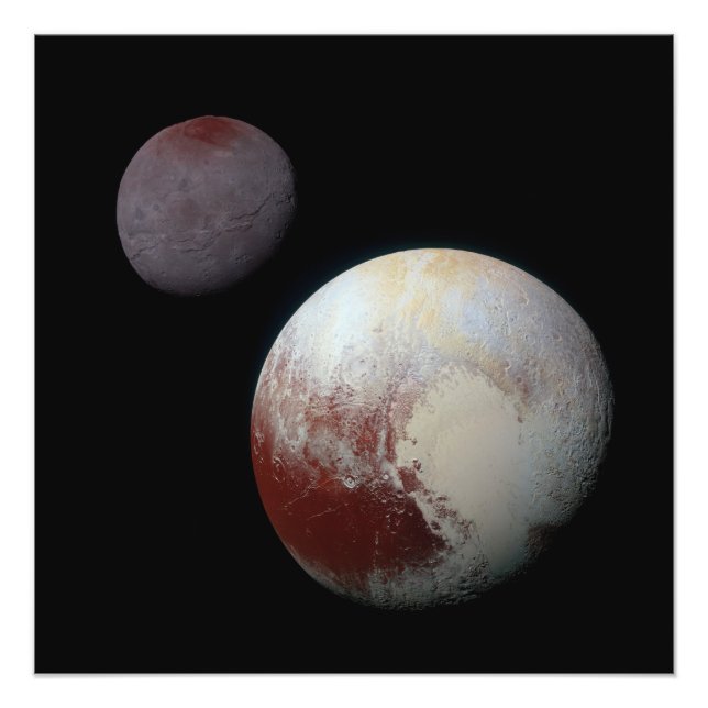 Foto Plutão & Caronte 9º ou Sistema Solar Planeta Anão (Frente)