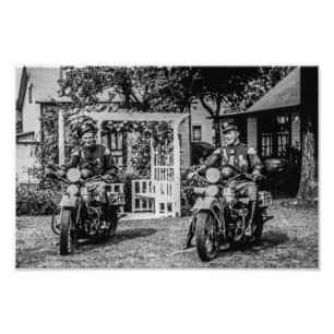 Foto Policiais de Motocicletas Vintage