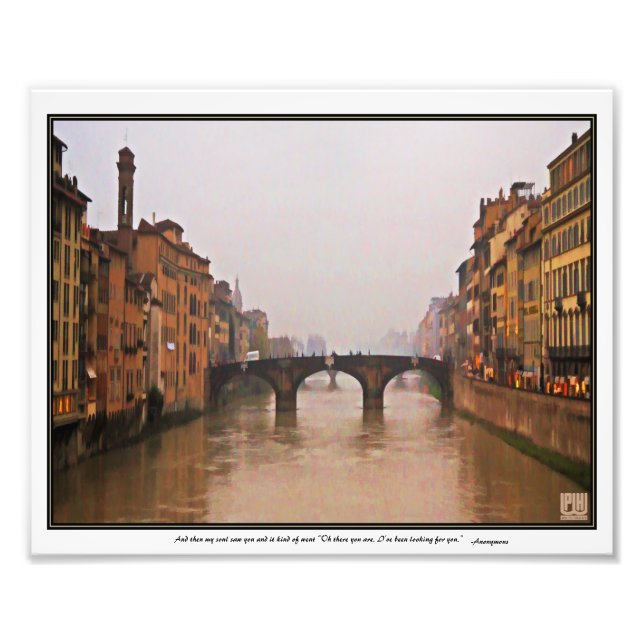 Foto Ponte de Florença com Citação de Amor (Frente)