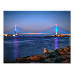 Foto Ponte fluvial indiana em Twilight
