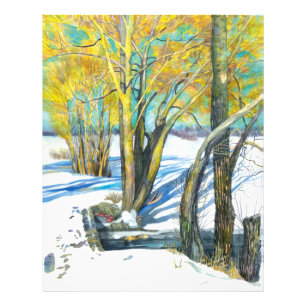 Foto Ponte na pintura de Watercolor no inverno