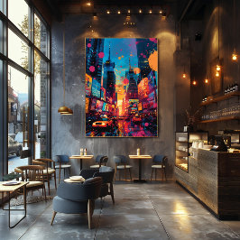 Foto Pop Art: Atardecer en la Ciudad