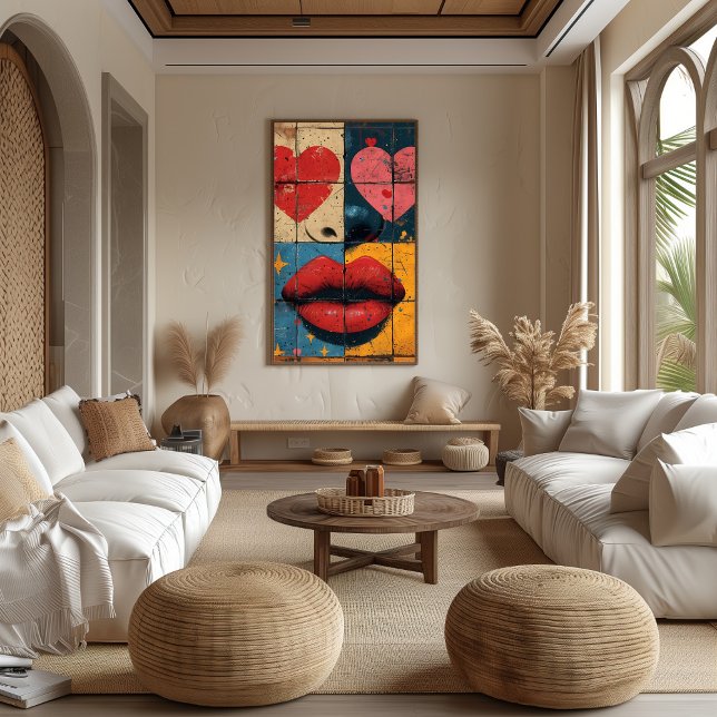 Foto Pop Art Besos y Corazones: Amor Vibrante (Criador carregado)