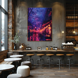 Foto Pop Art: Paseo Nocturno en la Ciudad