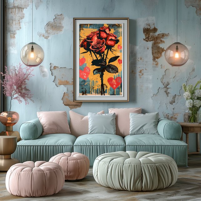 Foto Pop Art Romántico: Ramo de Rosas (Criador carregado)
