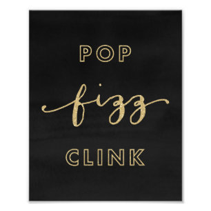 Foto Pop Fizz Clink Black and Dourado Art Impressão