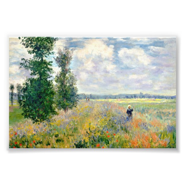Foto Poppy Fields perto do Argenteuil por Claude Monet (Frente)