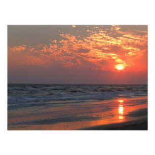 Foto Por do sol do oceano - ilha do carvalho, NC