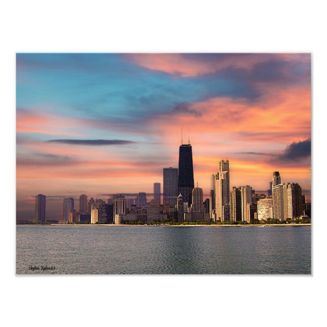 Foto Pôr do sol profundo Chicago (Frente)