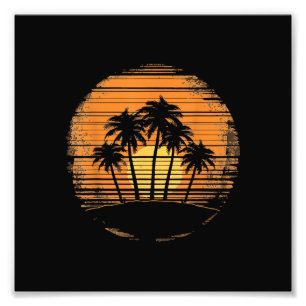 Foto Pôr do Sol Retro Palmeira Verão Praia Vintage Tróp